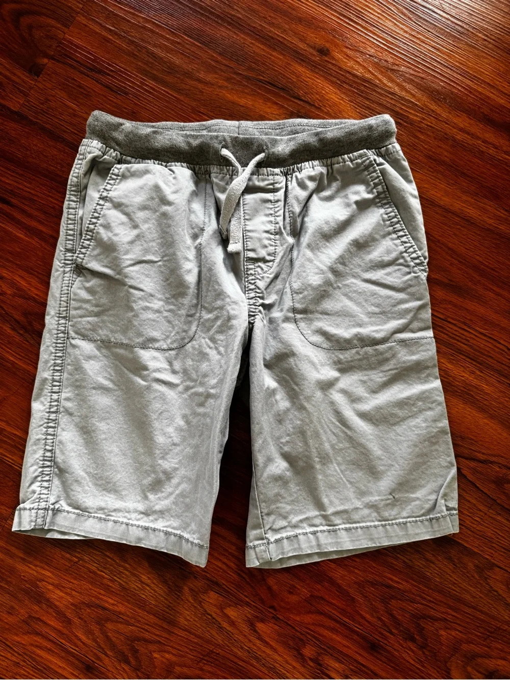 Gymboree 100% Cotton Light Gray Chino Athletic Drawstring Shorts
